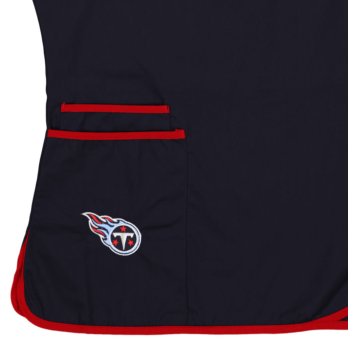 Fabrique Innovations NFL Women's Tennessee Titans Team Logo Wrap Scrub Top