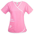 Fabrique Innovations Women's NFL Miami Dolphins Breast Cancer Awareness Scrub Top