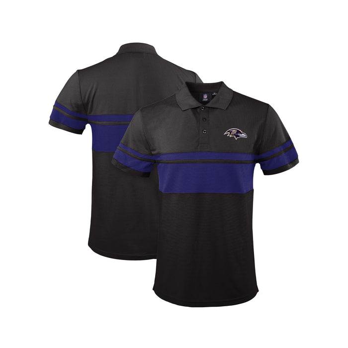 FOCO Men's NFL Baltimore Ravens Stripe Polo Shirt