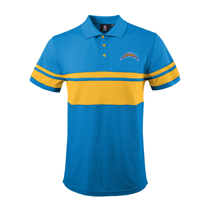 FOCO Men's NFL Los Angeles Chargers Stripe Polo Shirt
