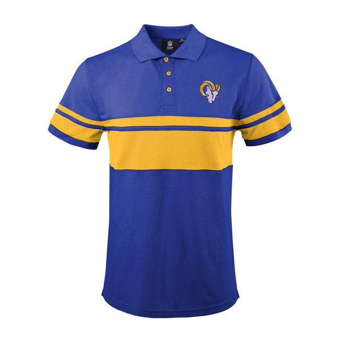 FOCO Men's NFL Los Angeles Rams Stripe Polo Shirt