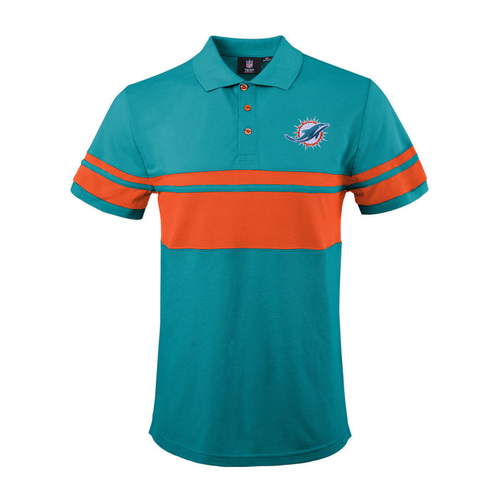 FOCO Men's NFL Miami Dolphins Stripe Polo Shirt
