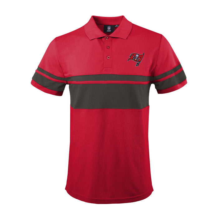 FOCO Men's NFL Tampa Bay Buccaneers Stripe Polo Shirt