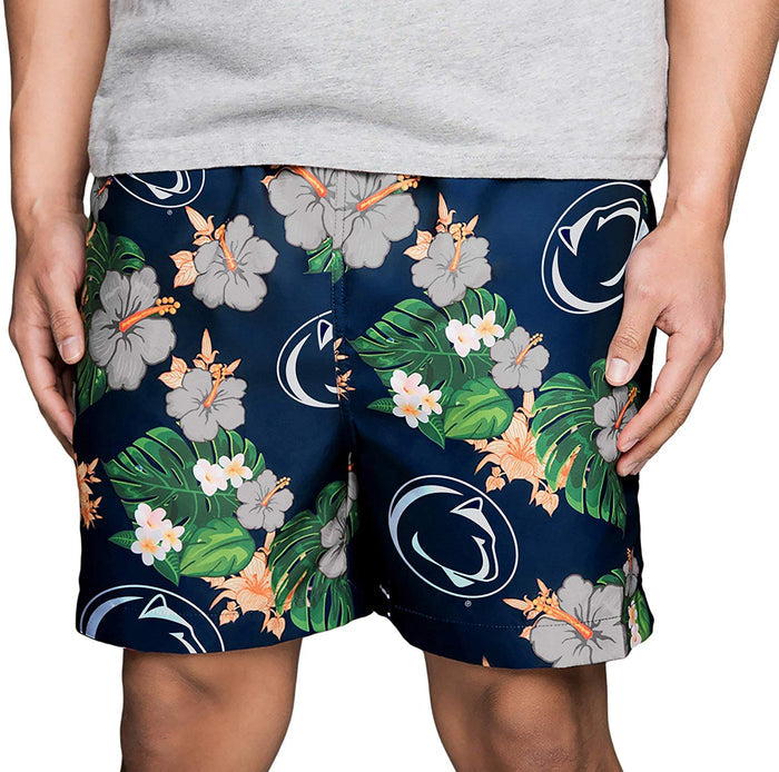 FOCO NCAA Men's Penn State Nittany Lions Floral Hawaiian Swim Trunks