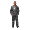 FOCO NFL Men's Las Vegas Raiders Team Logo 2 Piece Ugly Pajama Set