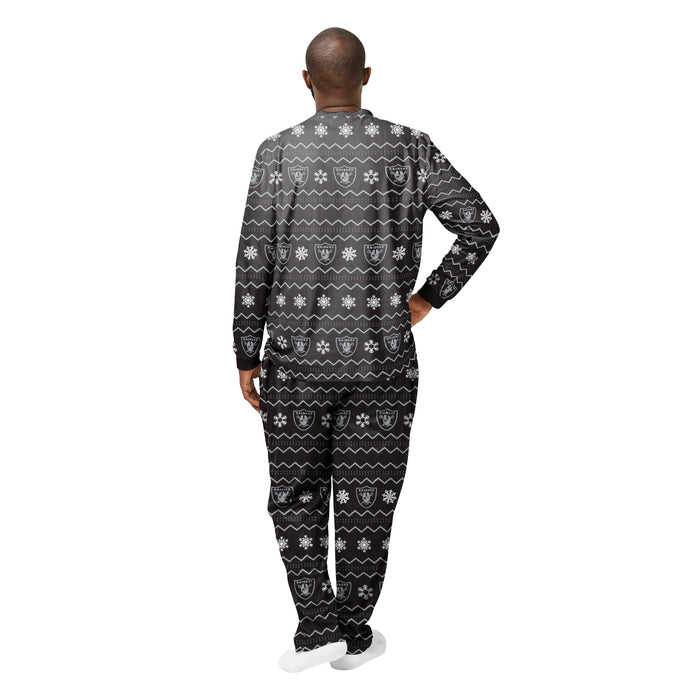 FOCO NFL Men's Las Vegas Raiders Team Logo 2 Piece Ugly Pajama Set