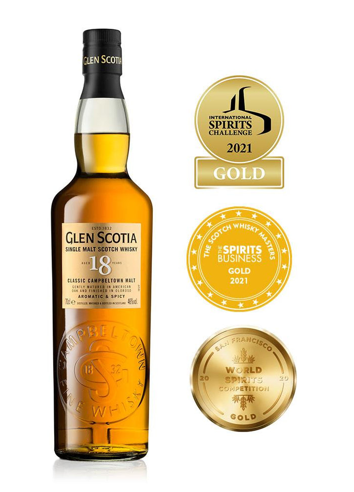 Glen Scotia Single Malt 18 Year Scotch Whisky -750ml