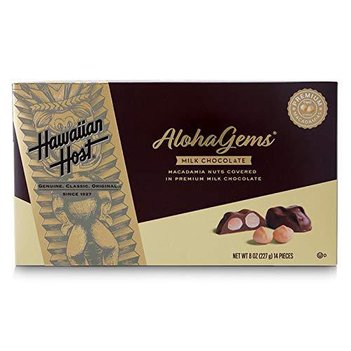 Hawaiian Host Aloha Gems Creamy Milk Chocolate Covered Premium Whole Macadamia Nuts