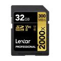 Lexar 32GB Professional 2000x 300MB/s SDHC UHS-II Memory Card