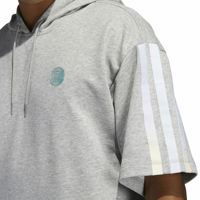 Adidas Men's Donovan Mitchell Short Sleeve Hoodie, Medium Grey Heather