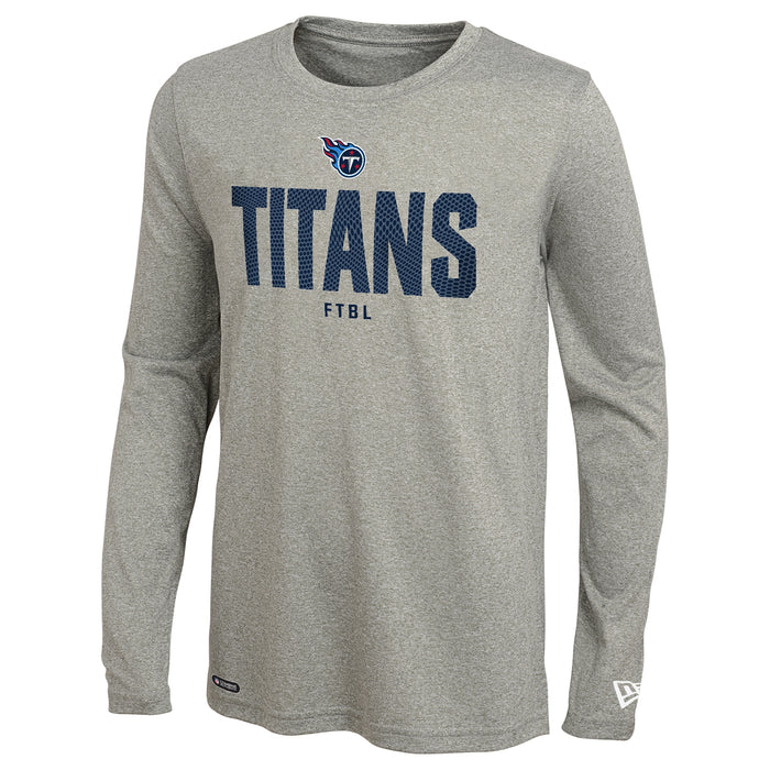 New Era NFL Men's Tennessee Titan's Dri-Tek Heathered Grey Long Sleeve Tee