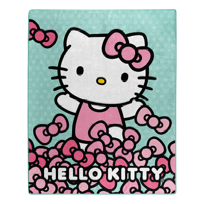 Northwest Hello Kitty So Mint Silk Touch Sherpa Throw Blanket 50 X 60