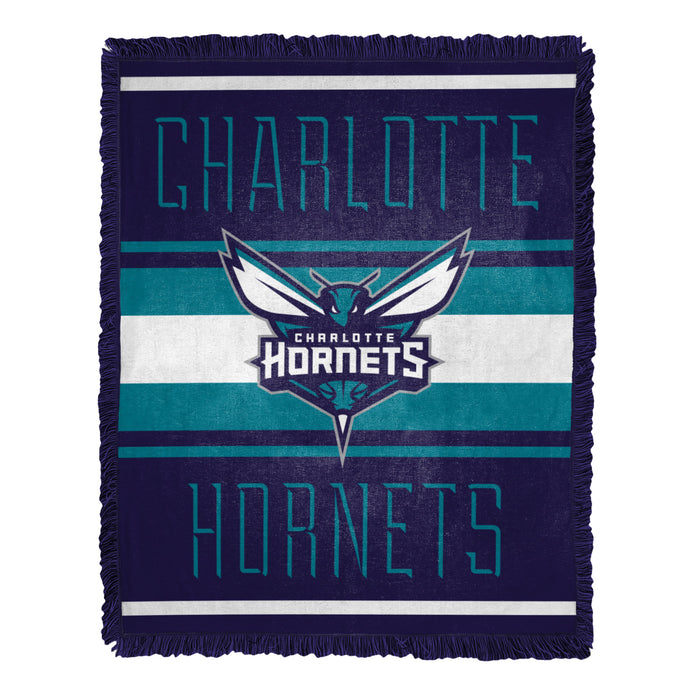 Northwest NBA Charlotte Hornets Nose Tackle Woven Jacquard Throw Blanket