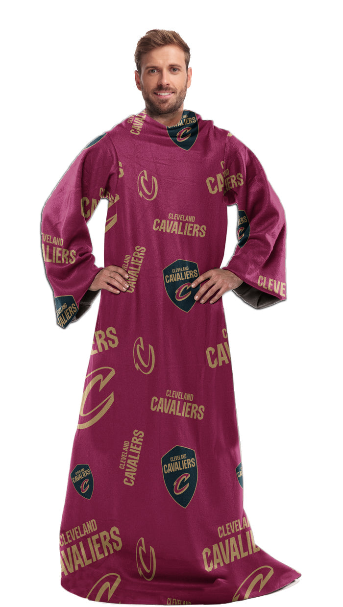 Northwest NBA Cleveland Cavaliers Toss Silk Touch Comfy Throw with Sleeves 48" x 71"