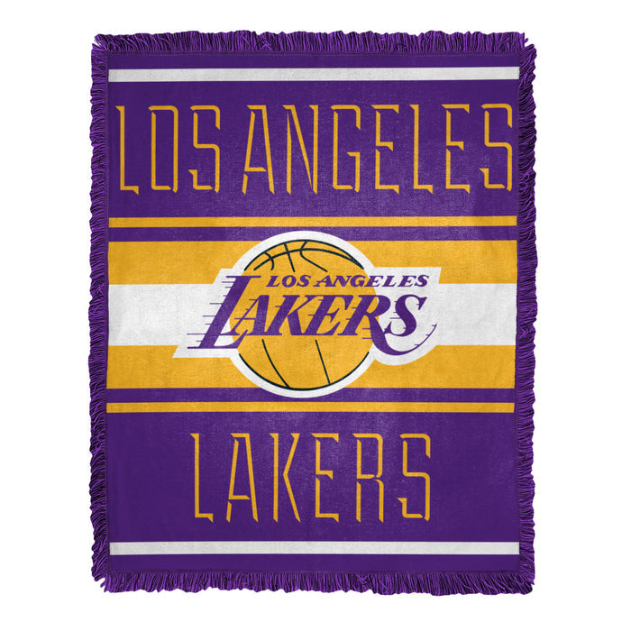Northwest NBA Los Angeles Lakers Nose Tackle Woven Jacquard Throw Blanket