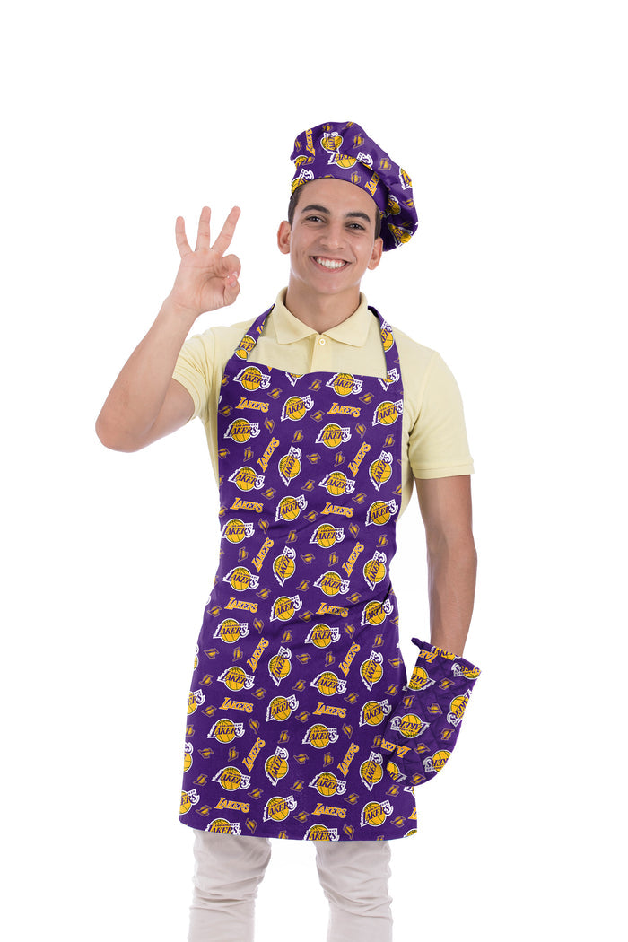 Northwest NBA Los Angeles Lakers Tide Scatter Print 3 Piece Chef Set