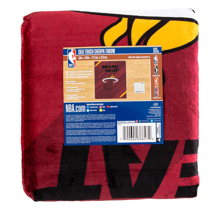 Northwest NBA Miami Heat Velocity Silk Touch Sherpa Throw Blanket, 50" x 60"