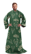 Northwest NBA Milwaukee Bucks Toss Silk Touch Comfy Throw with Sleeves