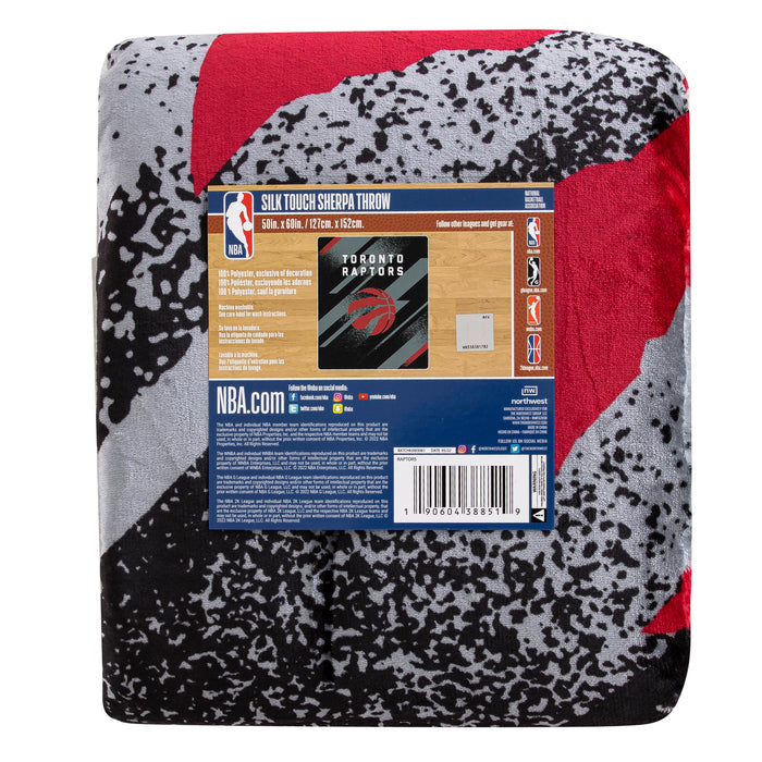 Northwest NBA Toronto Raptors Velocity Silk Touch Sherpa Throw Blanket, 50" x 60"