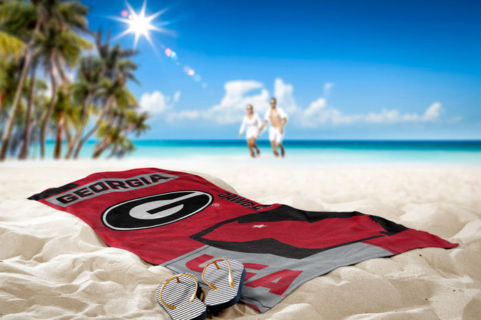 Northwest NCAA Georgia Bulldogs State Line Beach Towel