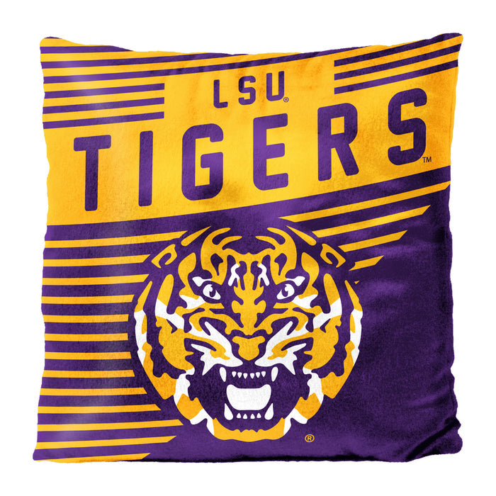 Northwest NCAA LSU Tigers Velvet Stripes Throw Pillow,16"X16"