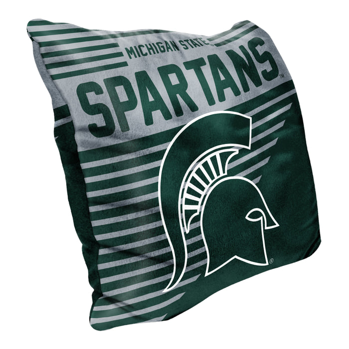 Northwest NCAA Michigan State Spartans Velvet Stripes Throw Pillow,16"X16"