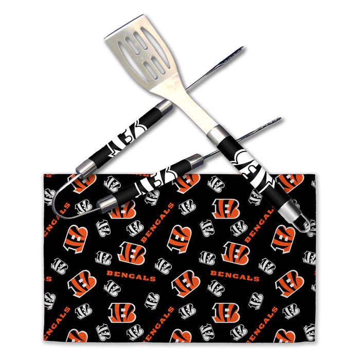 Northwest NFL Cincinnati Bengals Scatter Print 3 Piece BBQ Grill Set