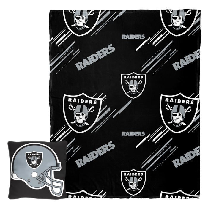 Northwest NFL Las Vegas Raiders Slashed Pillow and Throw Blanket Set