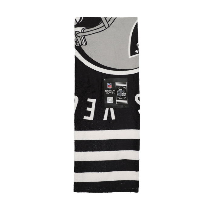 Northwest NFL Las Vegas Raiders "Stripes" Beach Towel, 30" x 60"