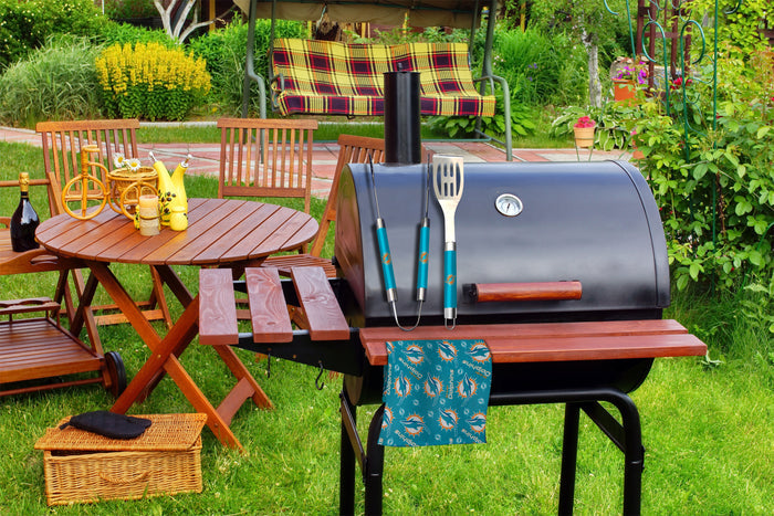 Northwest NFL Miami Dolphins Scatter Print 3 Piece BBQ Grill Set