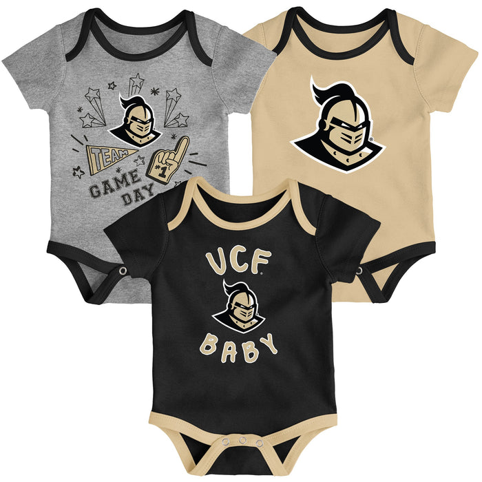 Outerstuff Central Florida Golden Knights NCAA Newborn Champs 3-Piece Creeper Set