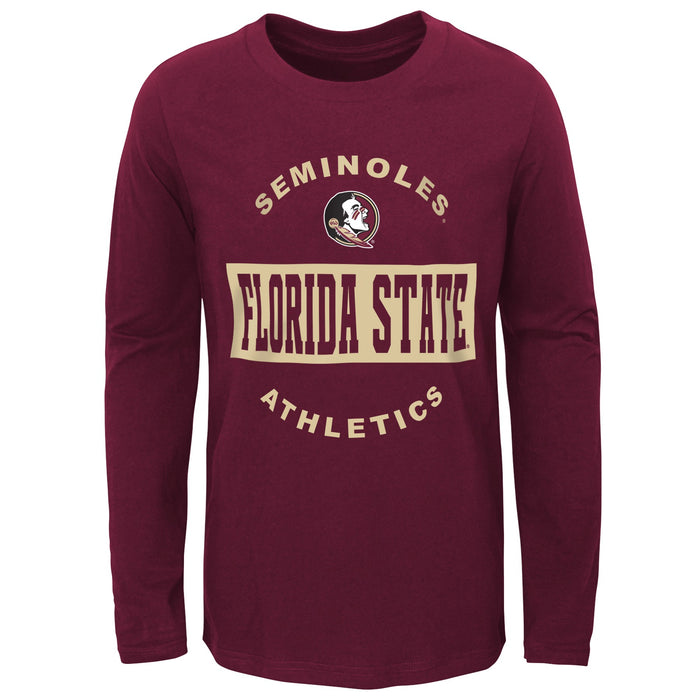 Outerstuff Florida State Seminoles NCAA Boy's Youth (8-20) Goal Line Stand 3 in 1 Combo Tee, Garnet / Grey