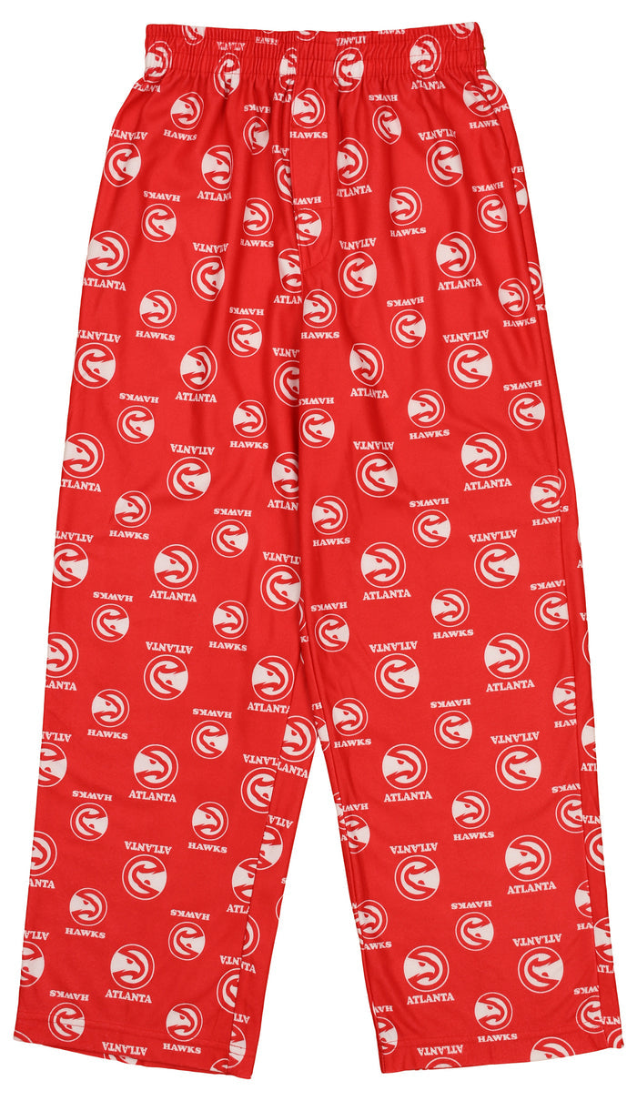 Outerstuff NBA Boys Youth (4-16) Atlanta Hawks All-Over-Print Lounge Pant, Red