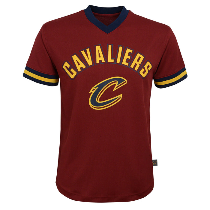 Outerstuff NBA Boys Youth (8-20) Cleveland Cavaliers Printed Mesh Fashion T-Shirt, Wine