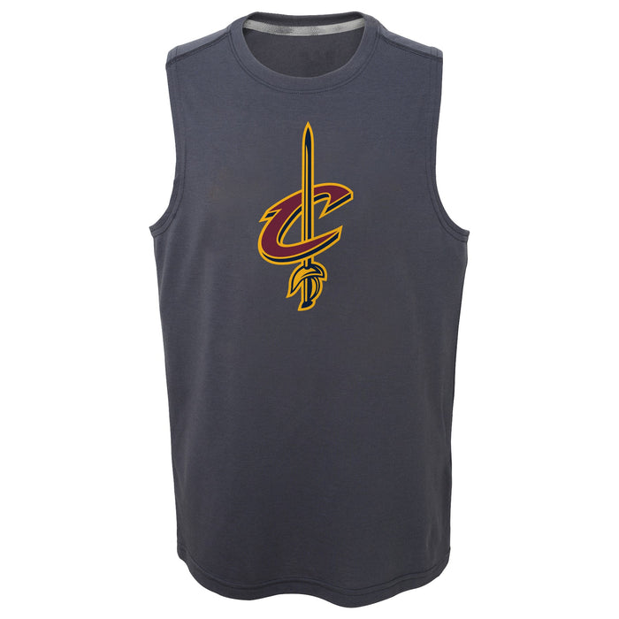 Outerstuff NBA Boys Youth (8-20) Cleveland Cavaliers Ultra Muscle Tank Top, Grey