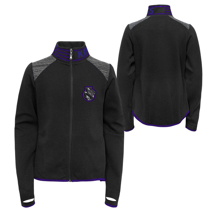 Outerstuff NBA Youth Girls Sacramento Kings Aviator Full Zip Jacket