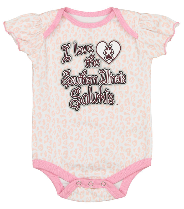 Outerstuff NCAA Infant Girls Southern Illinois Salukis Three Piece Creeper Set