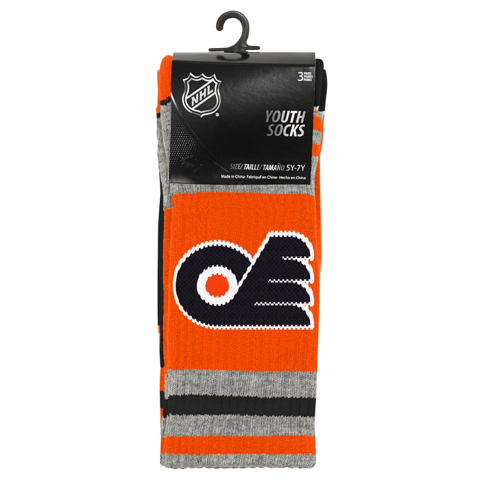 Outerstuff NHL Youth (5Y-7Y) Philadelphia Flyers 3-Pack Socks