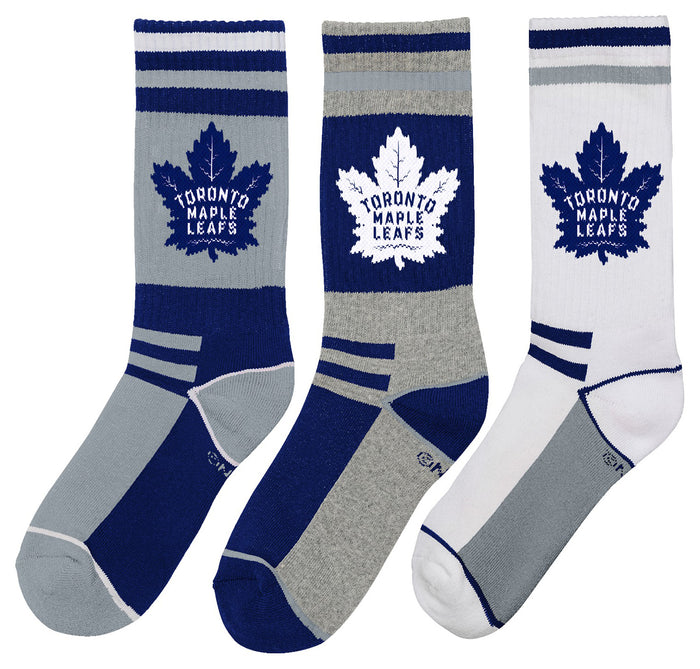 Outerstuff NHL Youth (5Y-7Y) Toronto Maple Leafs 3-Pack Socks
