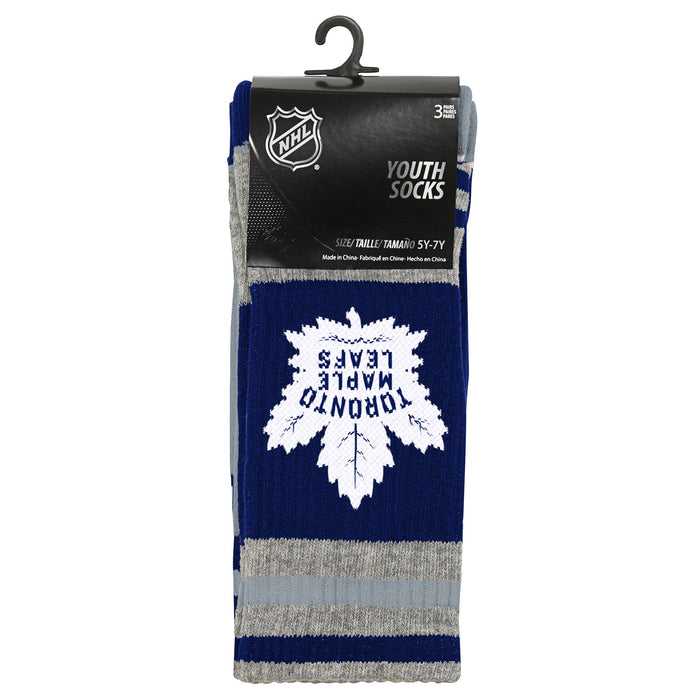Outerstuff NHL Youth (5Y-7Y) Toronto Maple Leafs 3-Pack Socks