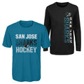 Outerstuff NHL Youth Boys San Jose Sharks Performance Long & Short Sleeve T-Shirt Set
