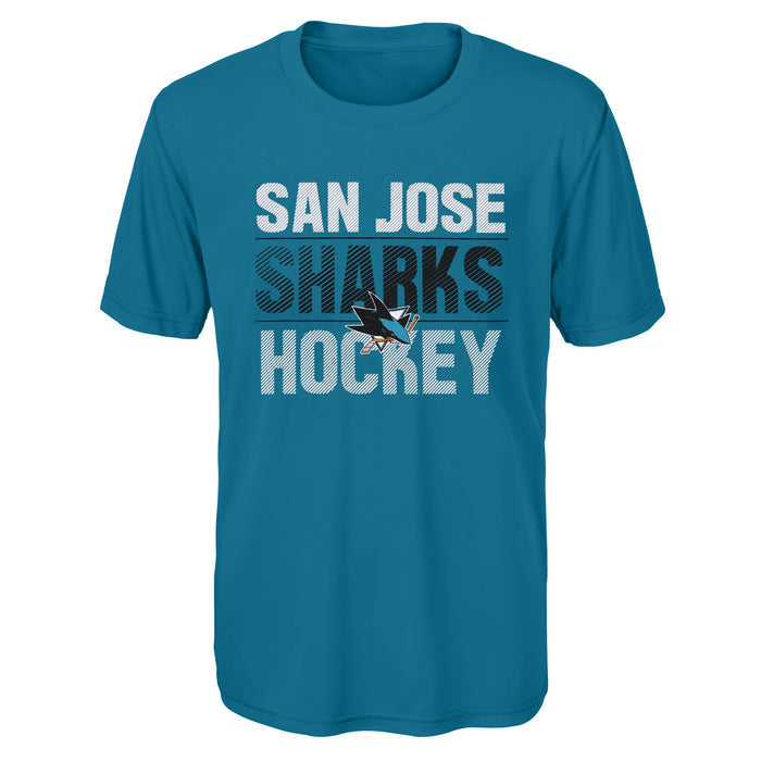 Outerstuff NHL Youth Boys San Jose Sharks Performance Long & Short Sleeve T-Shirt Set