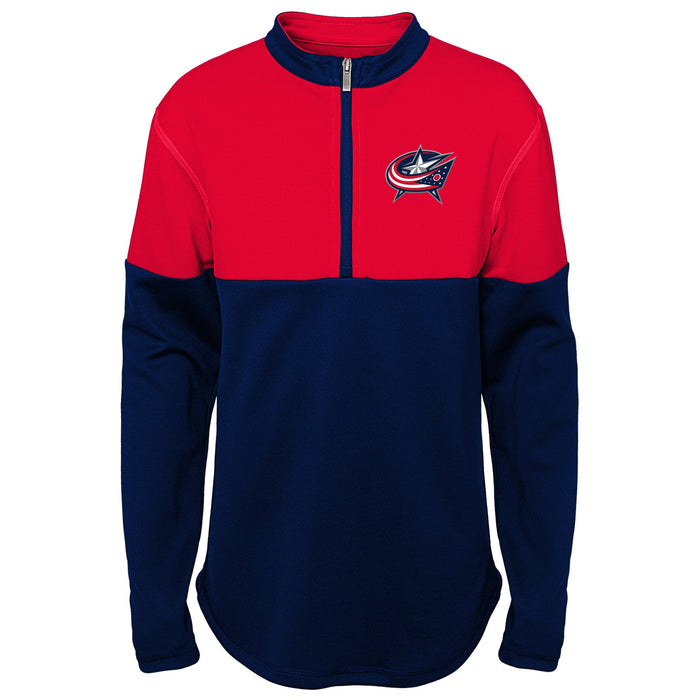 Outerstuff NHL Youth Girls Columbus Blue Jackets Late Score 1/2 Zip Sweatshirt