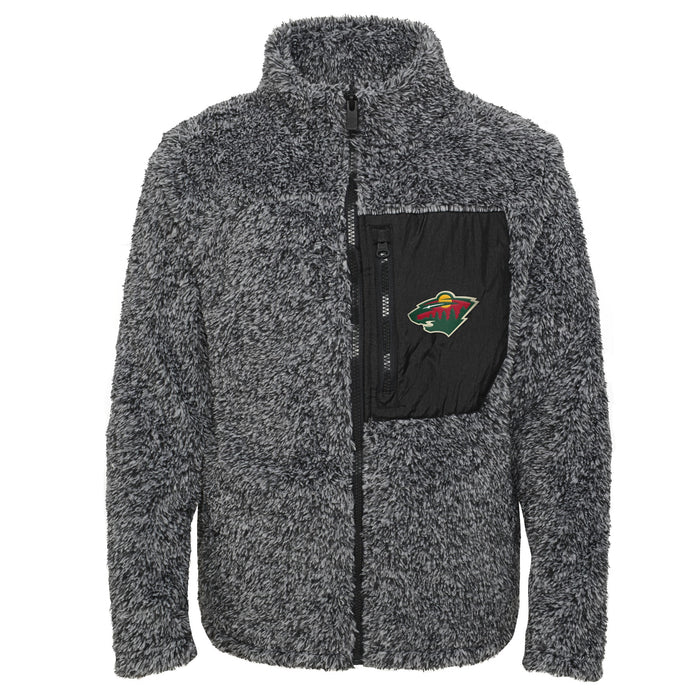Outerstuff NHL Youth Girls Minnesota Wild Teddy Full Zip Fleece Jacket