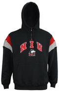 Outerstuff Northern Illinois Huskies NCAA Men's Throwback 1/4 Zip Fleece Hoodie, Black