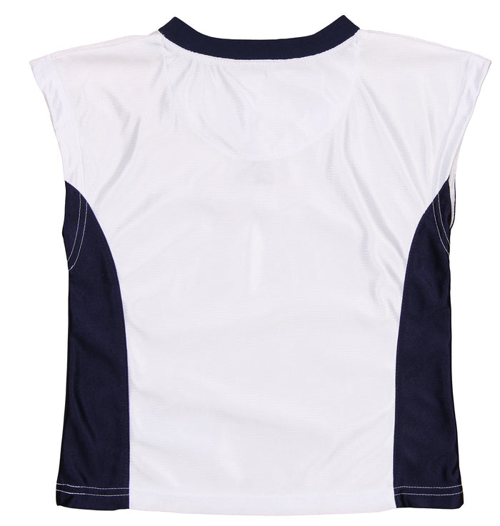 Reebok Youth Girls (7-16) Fitted Sleeveless Basketball Dazzle Jersey Top, White/Navy