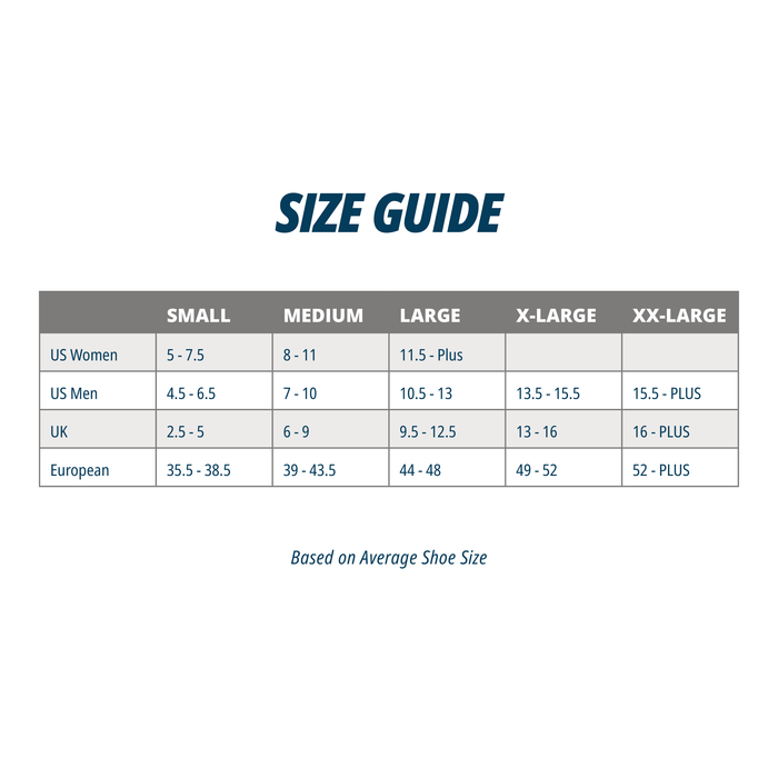 wellness sock size chart