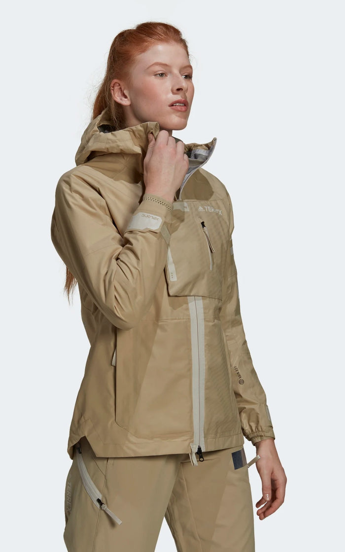 adidas Women's Terrex Xploric Graphic RAIN.RDY Jacket, Savanna