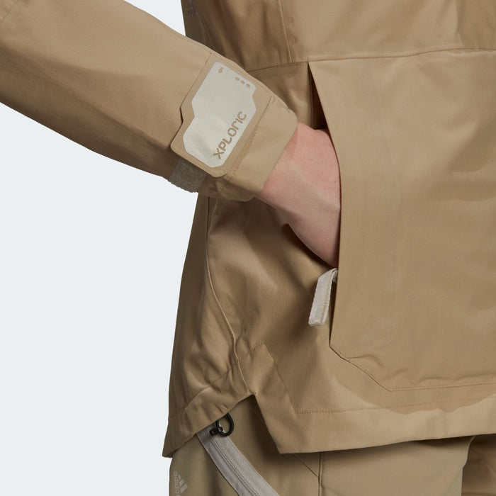 adidas Women's Terrex Xploric Graphic RAIN.RDY Jacket, Savanna