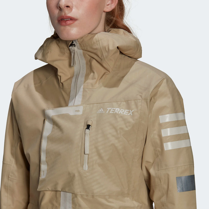 adidas Women's Terrex Xploric Graphic RAIN.RDY Jacket, Savanna